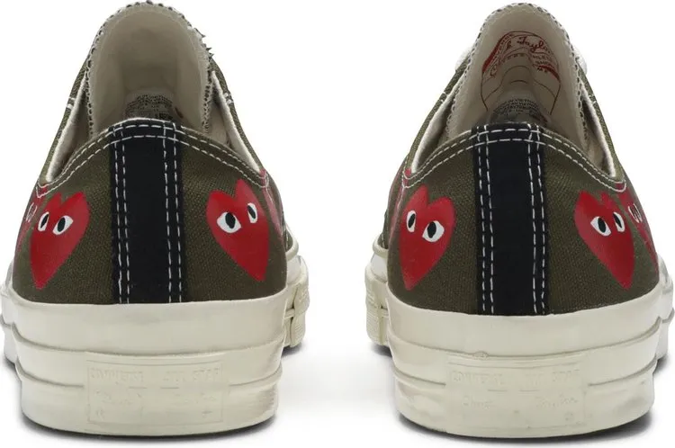 Converse Comme des Garçons Play x Chuck 70 Low Top Multi Heart Sneakers, Green