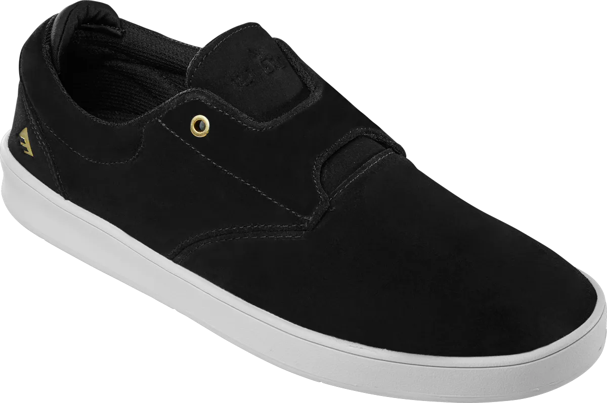 Emerica Mens Romero Skater Black White Gold Shoes