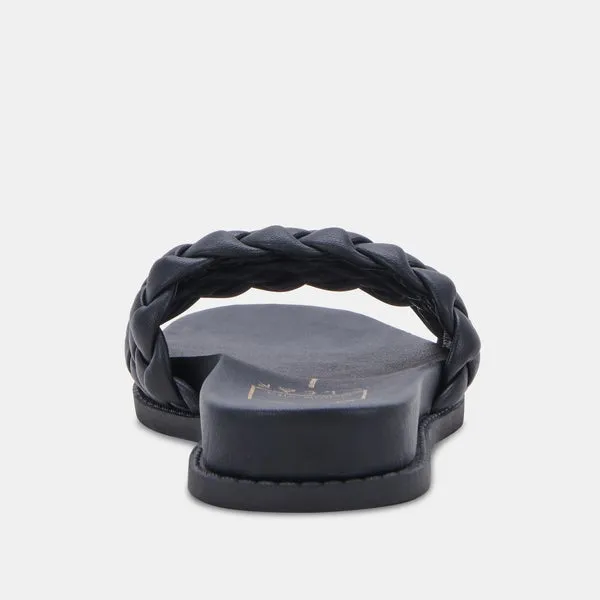 Grazie Woven Slide Sandal in Black