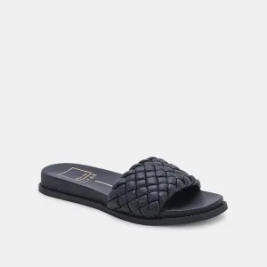 Grazie Woven Slide Sandal in Black