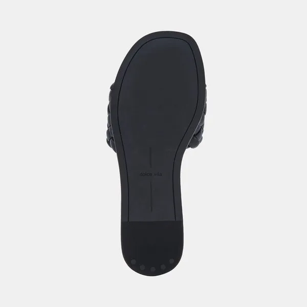 Grazie Woven Slide Sandal in Black