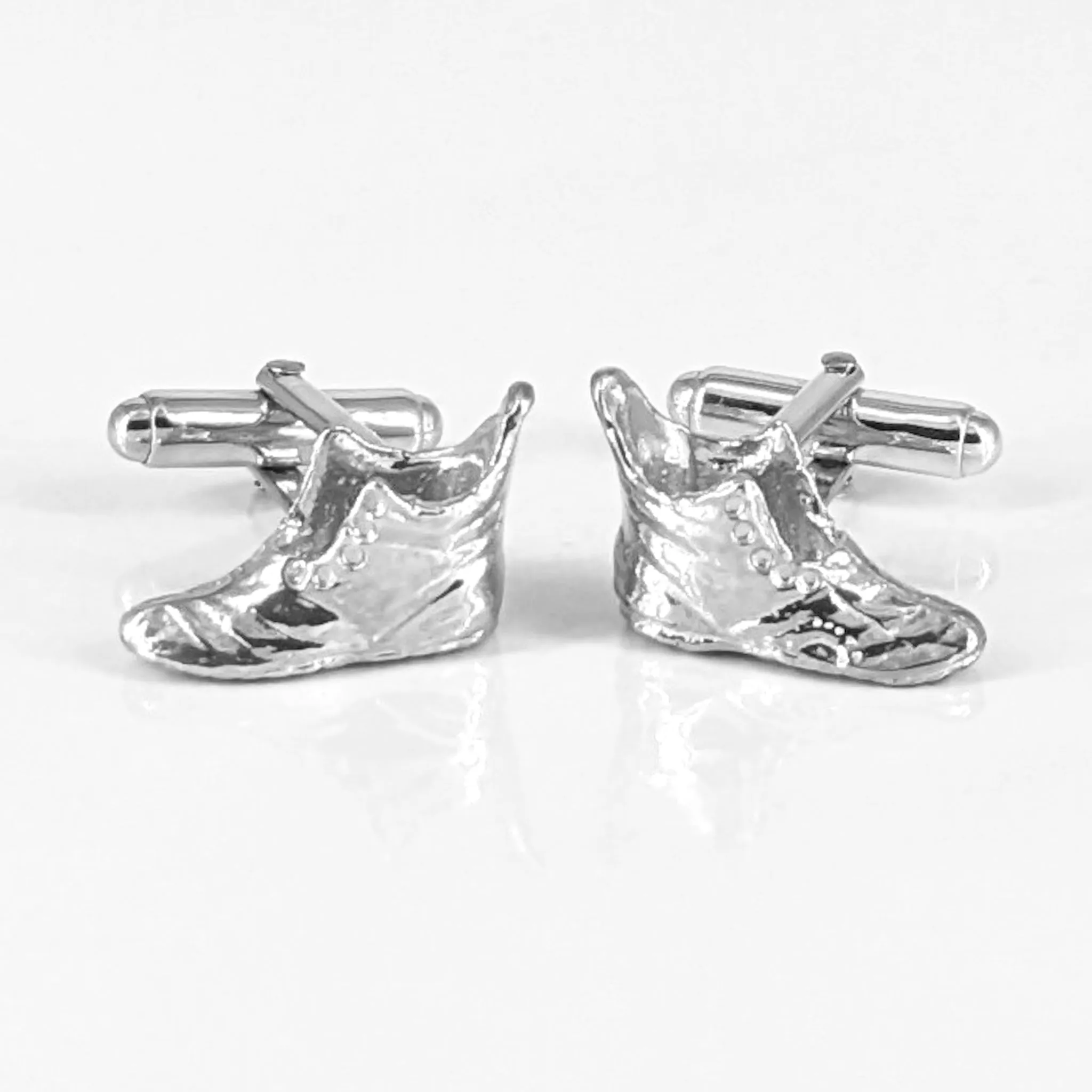 Handmade Sterling Silver Shoe and Racecar Cufflinks