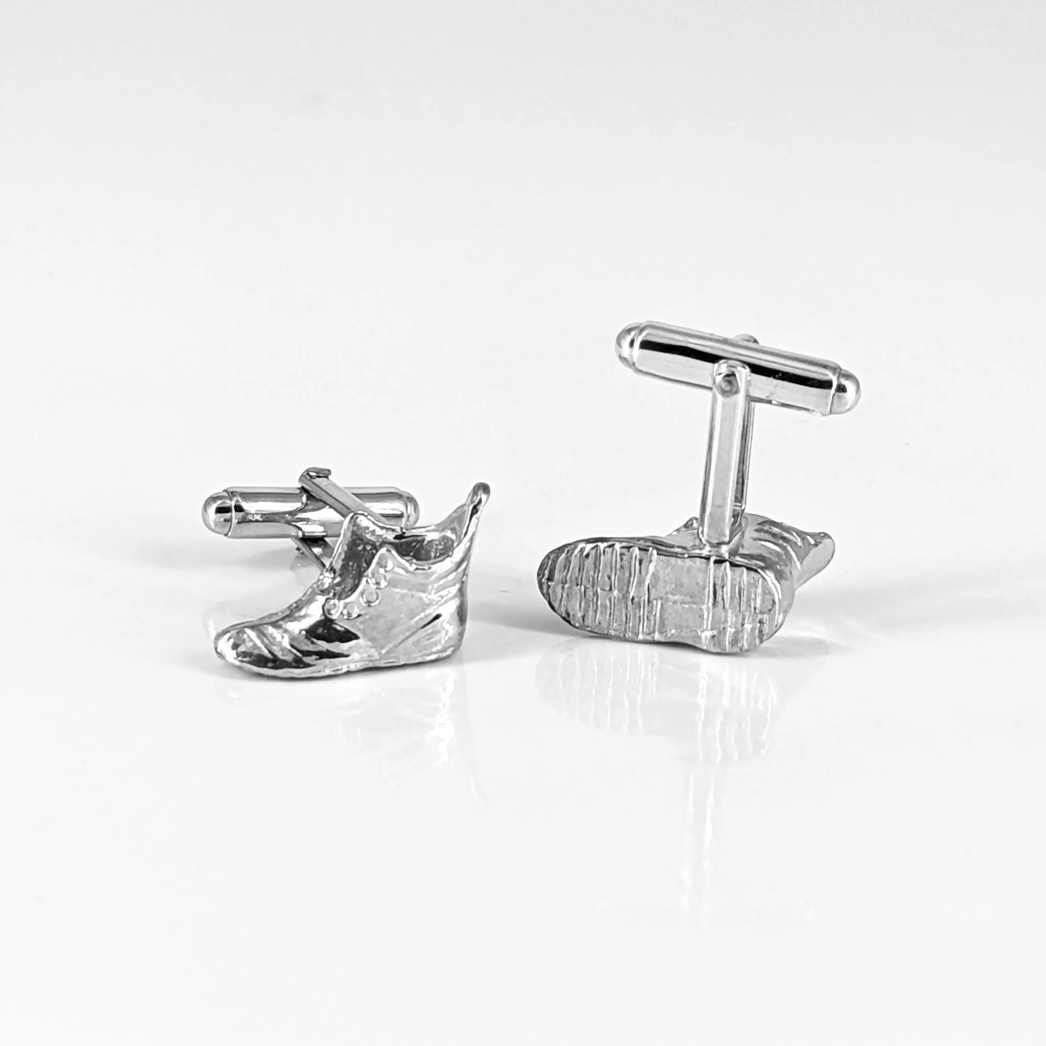 Handmade Sterling Silver Shoe and Racecar Cufflinks