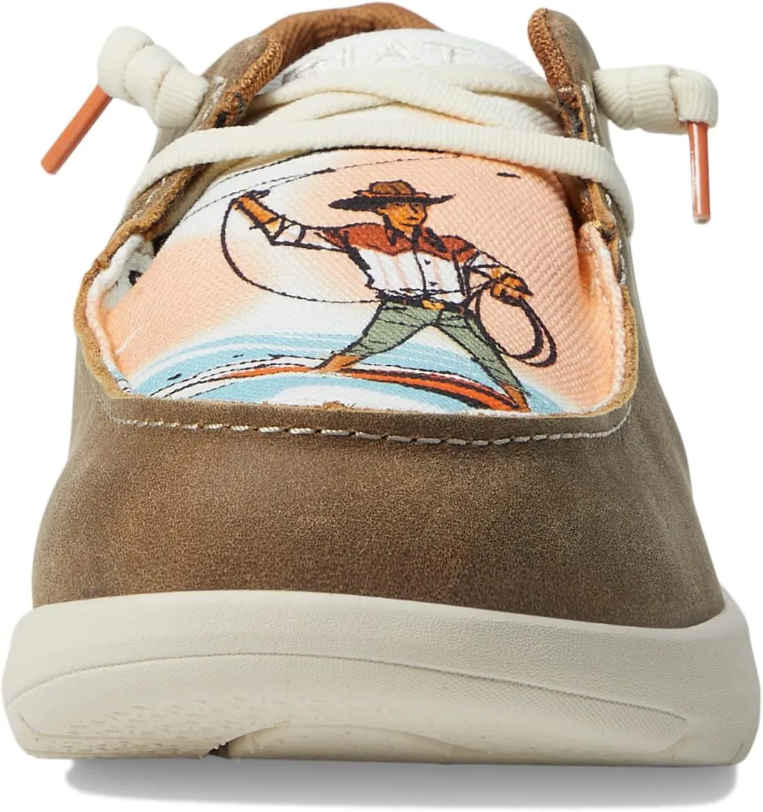 Hilo Western Aloha Ariat Sneaker in Brown Bomber/Surfing Paniolo Print