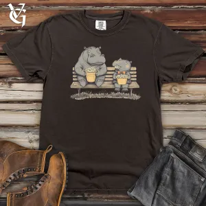 Hippo Popcorn Party Heavy Cotton Comfort Colors Tee