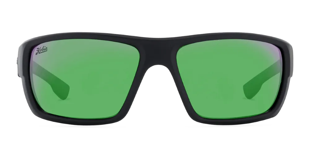 Hobie Eyewear Mojo Float Satin Black Frame with Sea Green Polarized Lens