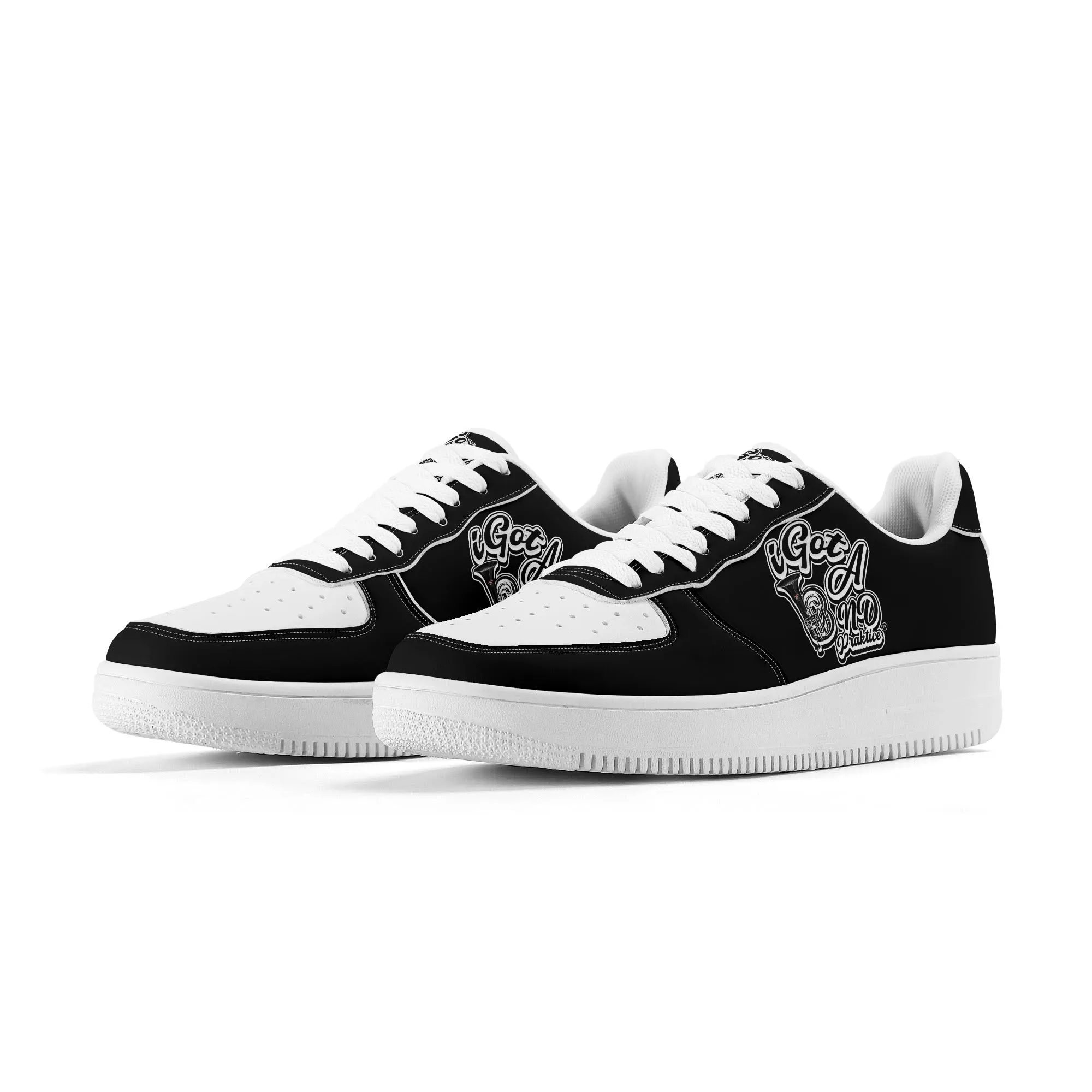iGot Band Praktice Mens Upgraded White Low Top Leather Sneakers
