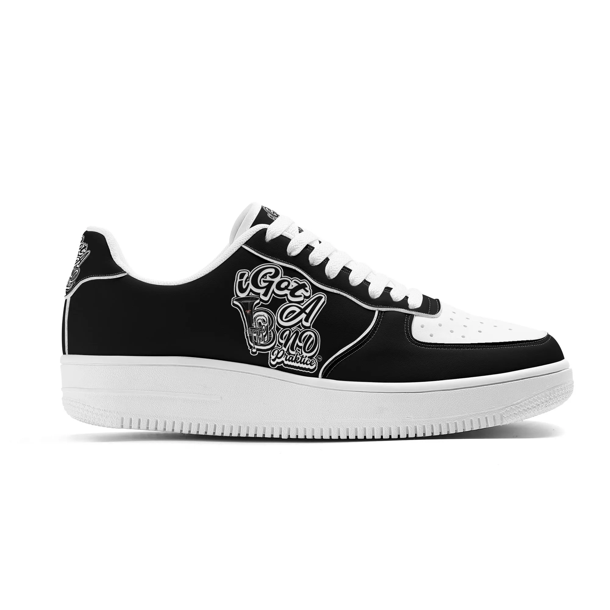 iGot Band Praktice Mens Upgraded White Low Top Leather Sneakers