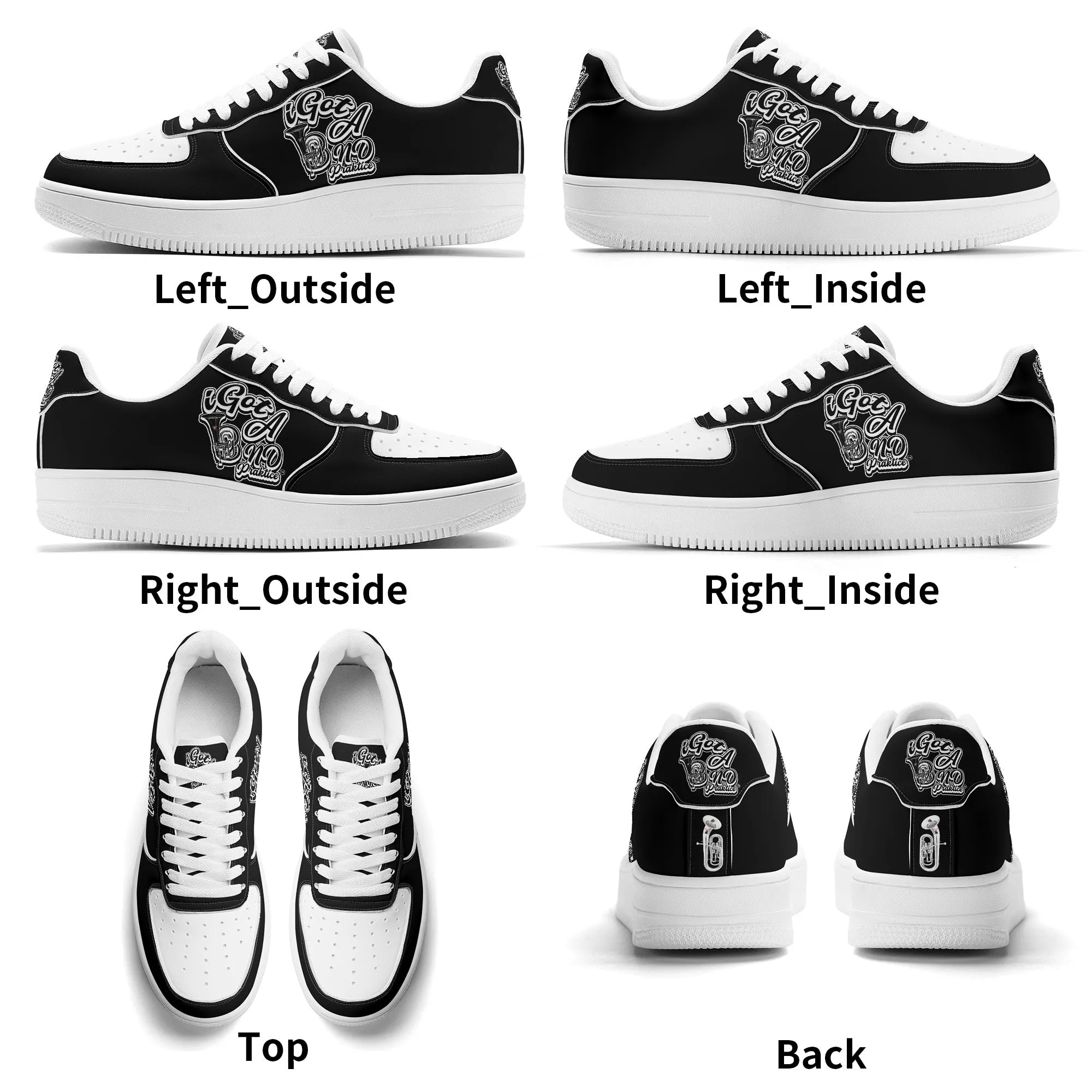 iGot Band Praktice Mens Upgraded White Low Top Leather Sneakers