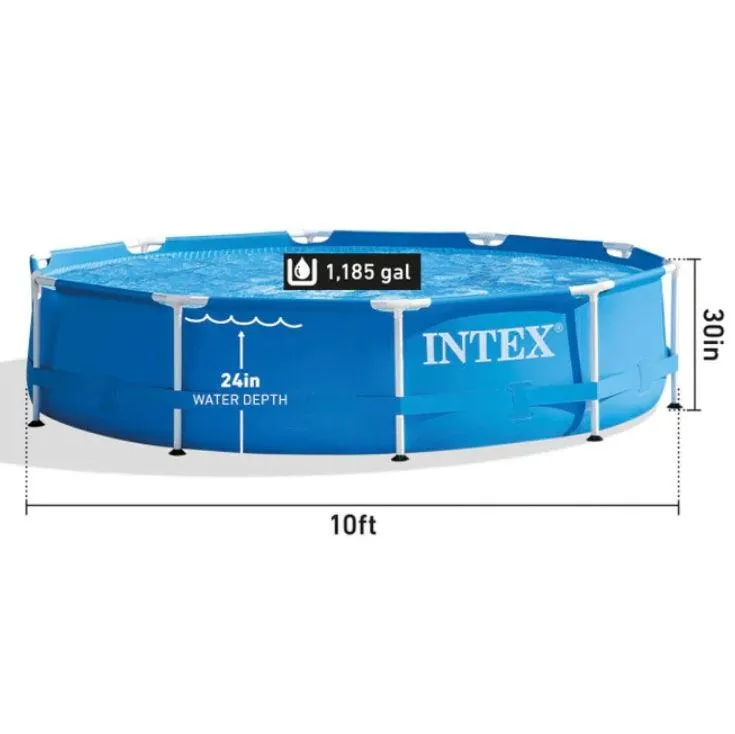 Intex Metal Frame 10' x 30" Above Ground Pool w/ Filter Pump