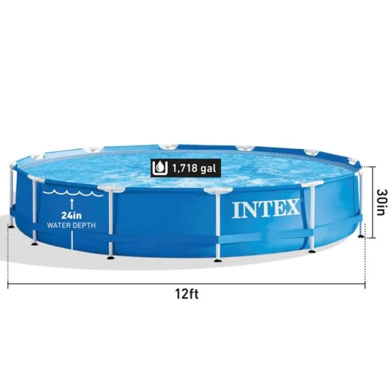 Intex Metal Frame 12' x 30" Above Ground Pool With Filter Pump