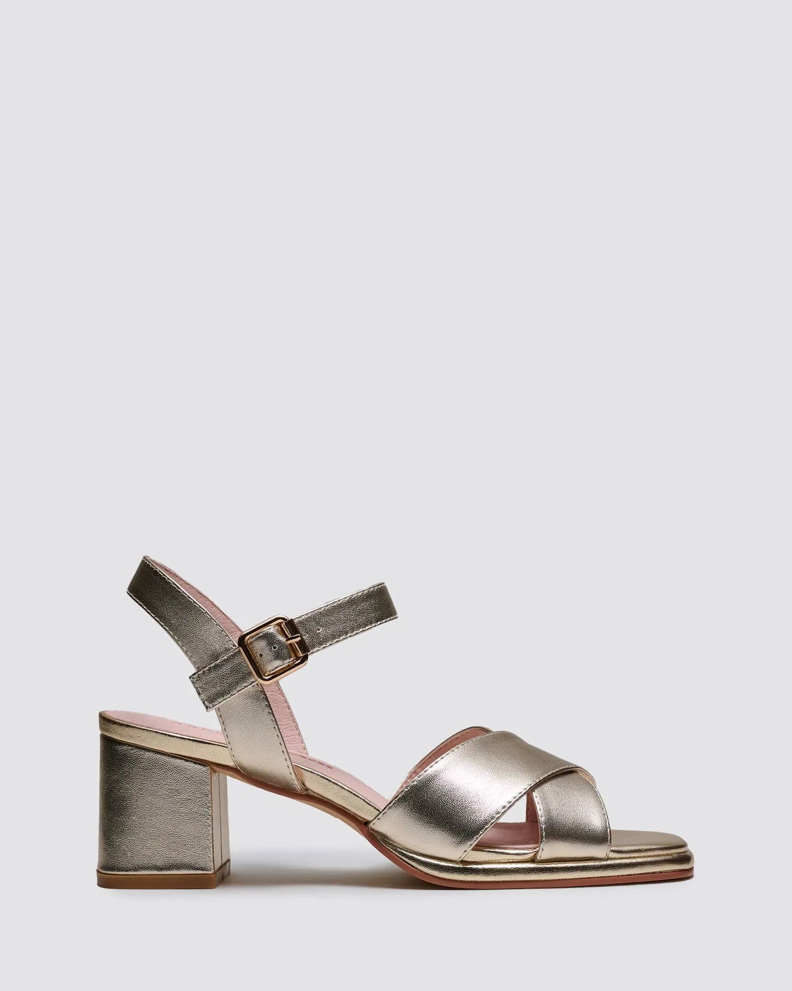 ISABELLA BLOCK HEELS PLATINO LEATHER