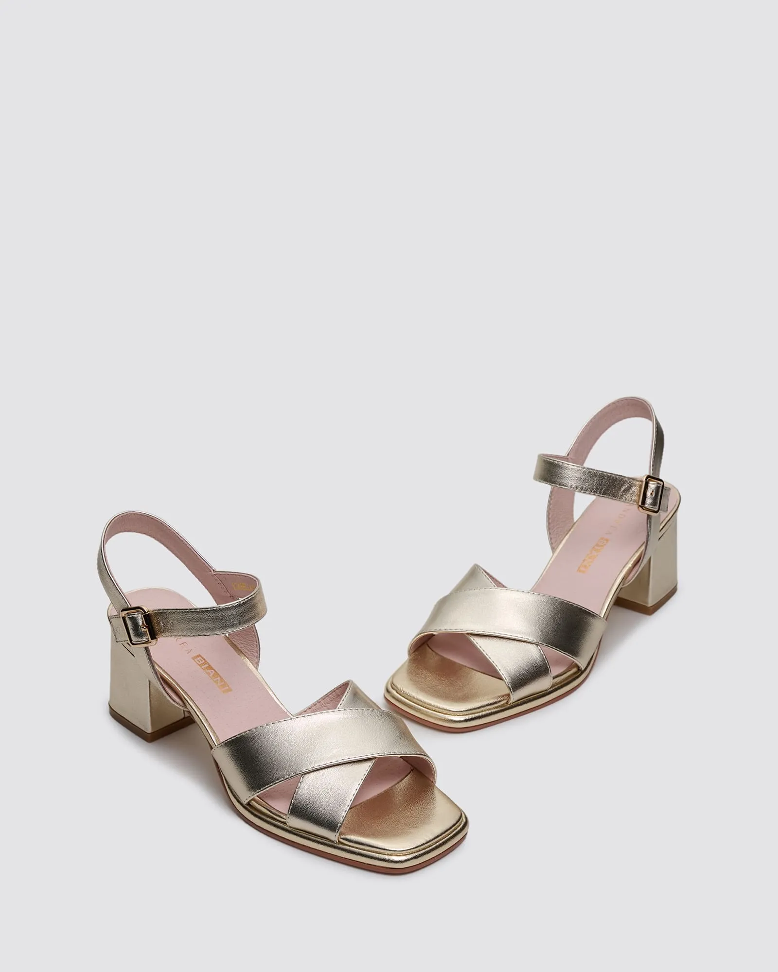 ISABELLA BLOCK HEELS PLATINO LEATHER