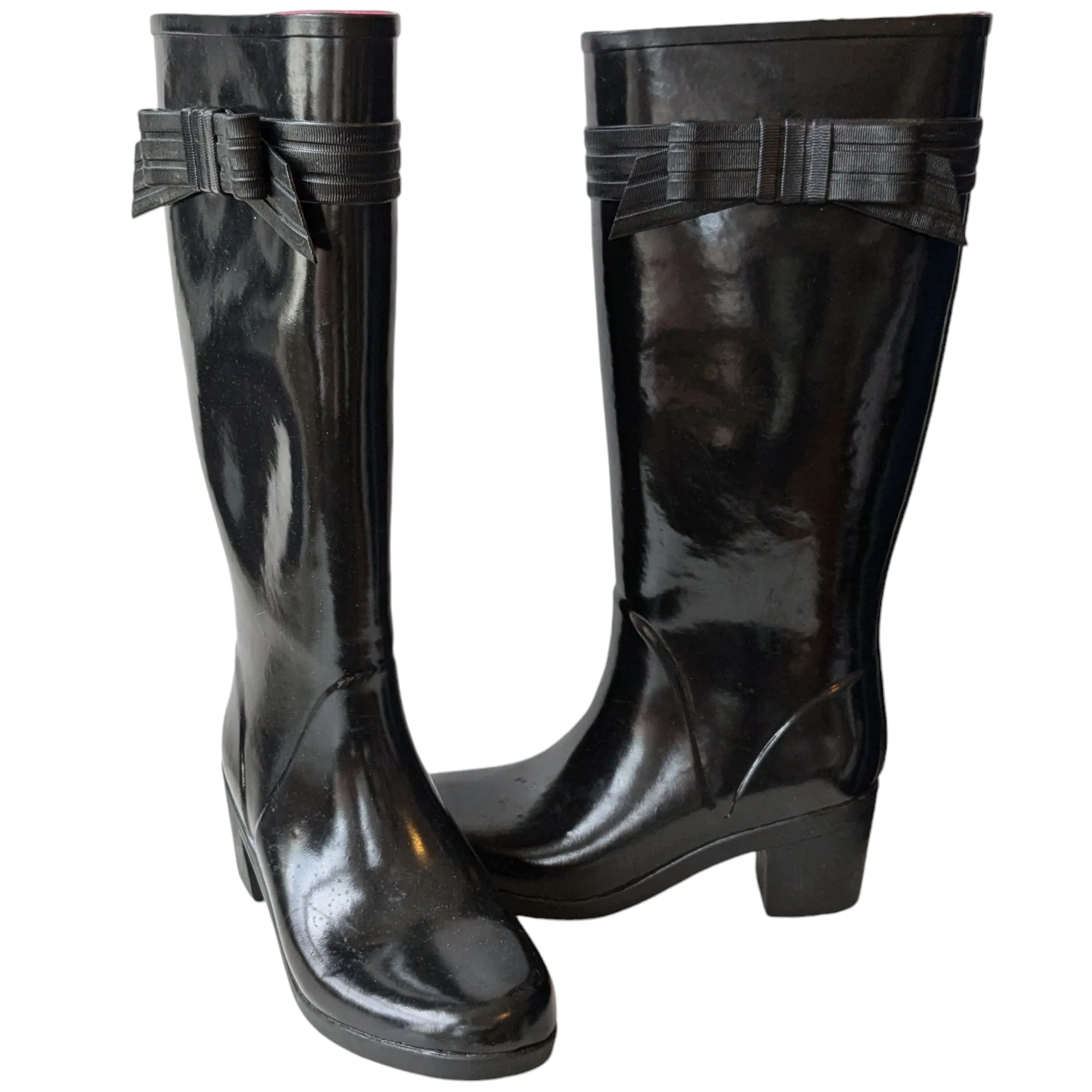 Kate Spade Rubber Bow Accent Rain Boots Size 7