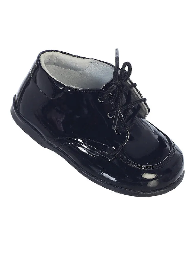 Little Boys Black Stitches Lace Up Dress Shoes 5-8 Toddler
