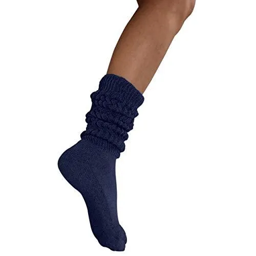 MDR Distributors Women's Extra Long & Heavy Slouch Cotton Wear at any Length Socks Made in USA 1 Pair Size 9 to 11 Minimum Purchase 60 pieces