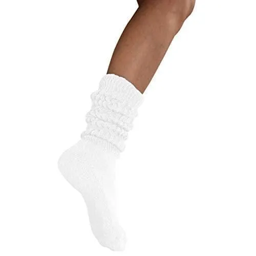 MDR Distributors Women's Extra Long & Heavy Slouch Cotton Wear at any Length Socks Made in USA 1 Pair Size 9 to 11 Minimum Purchase 60 pieces