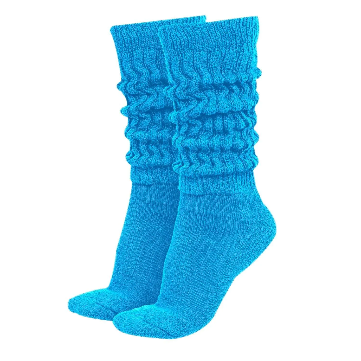 MDR Distributors Women's Extra Long & Heavy Slouch Cotton Wear at any Length Socks Made in USA 1 Pair Size 9 to 11 Minimum Purchase 60 pieces