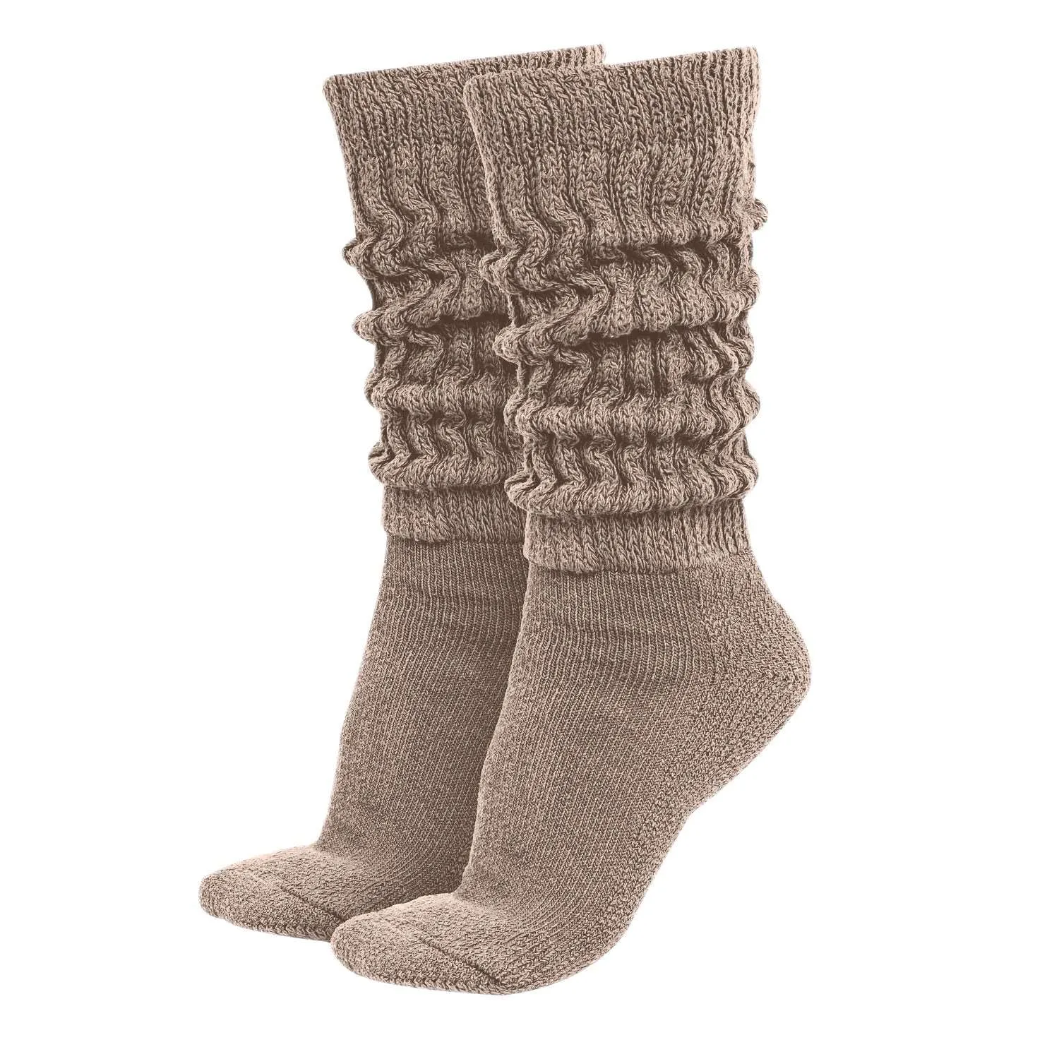 MDR Distributors Women's Extra Long & Heavy Slouch Cotton Wear at any Length Socks Made in USA 1 Pair Size 9 to 11 Minimum Purchase 60 pieces