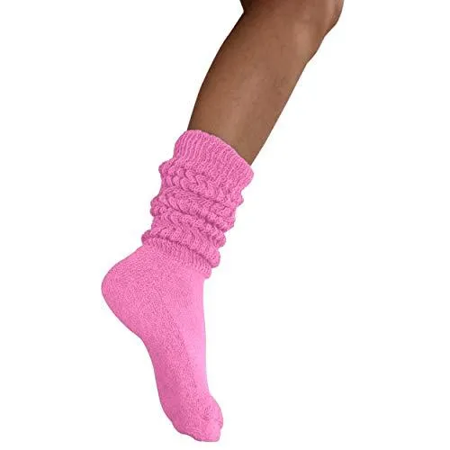 MDR Distributors Women's Extra Long & Heavy Slouch Cotton Wear at any Length Socks Made in USA 1 Pair Size 9 to 11 Minimum Purchase 60 pieces