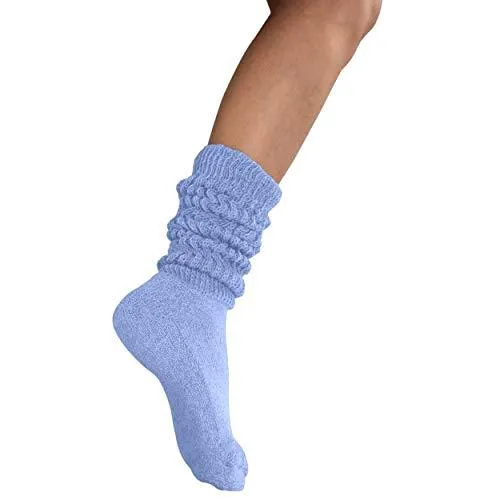MDR Distributors Women's Extra Long & Heavy Slouch Cotton Wear at any Length Socks Made in USA 1 Pair Size 9 to 11 Minimum Purchase 60 pieces