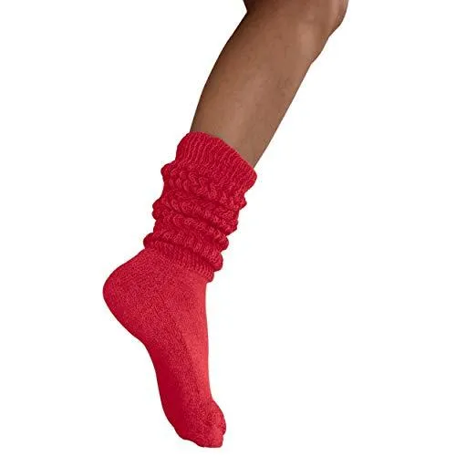 MDR Distributors Women's Extra Long & Heavy Slouch Cotton Wear at any Length Socks Made in USA 1 Pair Size 9 to 11 Minimum Purchase 60 pieces
