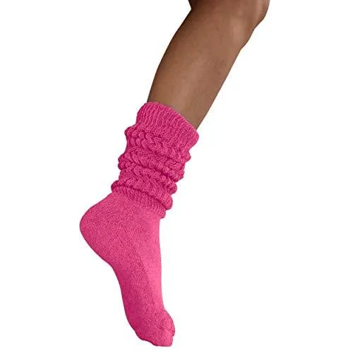 MDR Distributors Women's Extra Long & Heavy Slouch Cotton Wear at any Length Socks Made in USA 1 Pair Size 9 to 11 Minimum Purchase 60 pieces