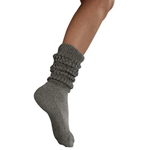 MDR Distributors Women's Extra Long & Heavy Slouch Cotton Wear at any Length Socks Made in USA 1 Pair Size 9 to 11 Minimum Purchase 60 pieces