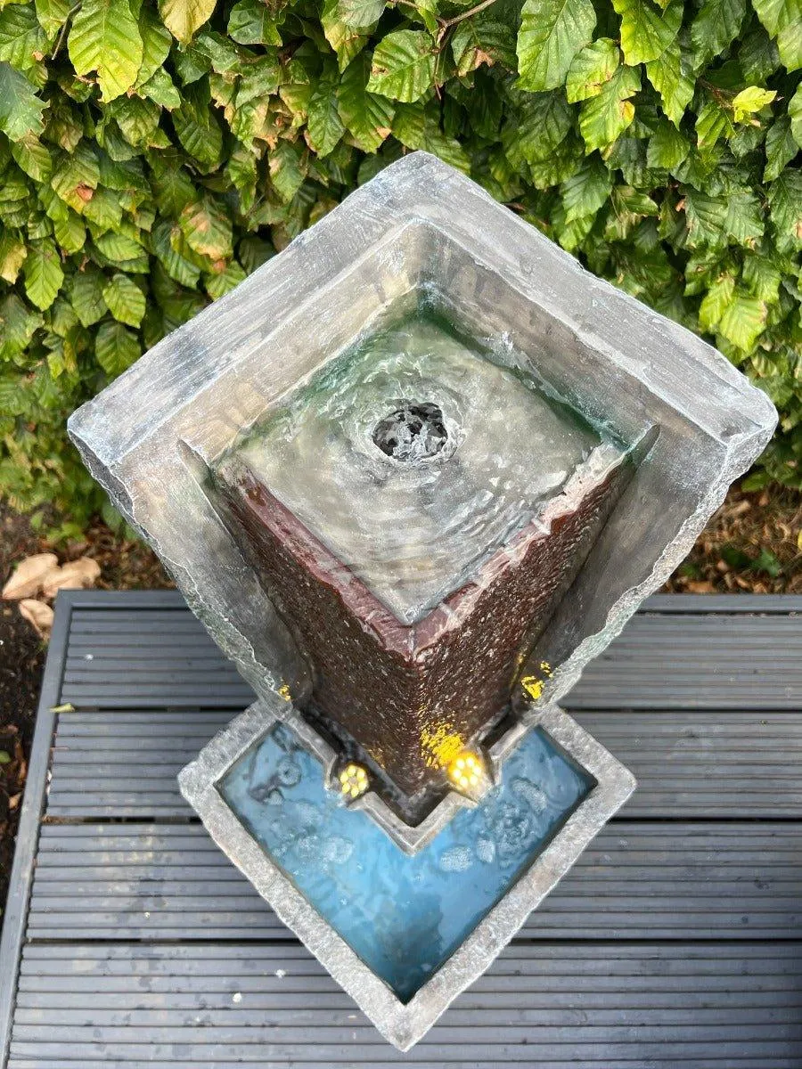 Modern Column Water Feature with LED Lights