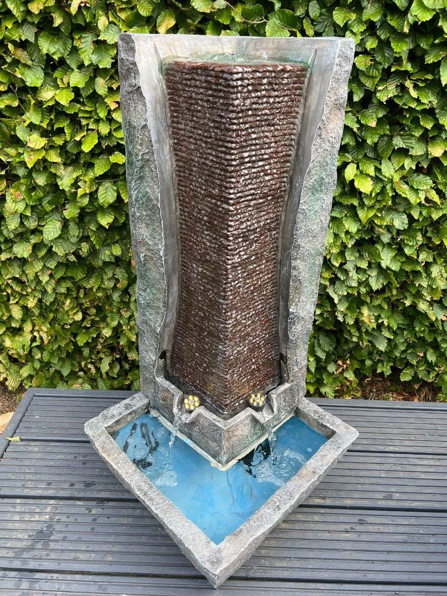 Modern Column Water Feature with LED Lights