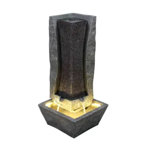 Modern Column Water Feature with LED Lights