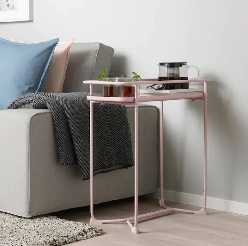 Modern Loft Metal Side Table Flower Stand Rectangle-Pink