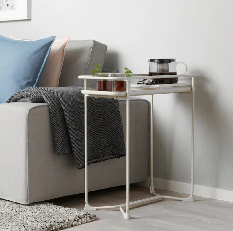 Modern Loft Metal Side Table Flower Stand Rectangle-White