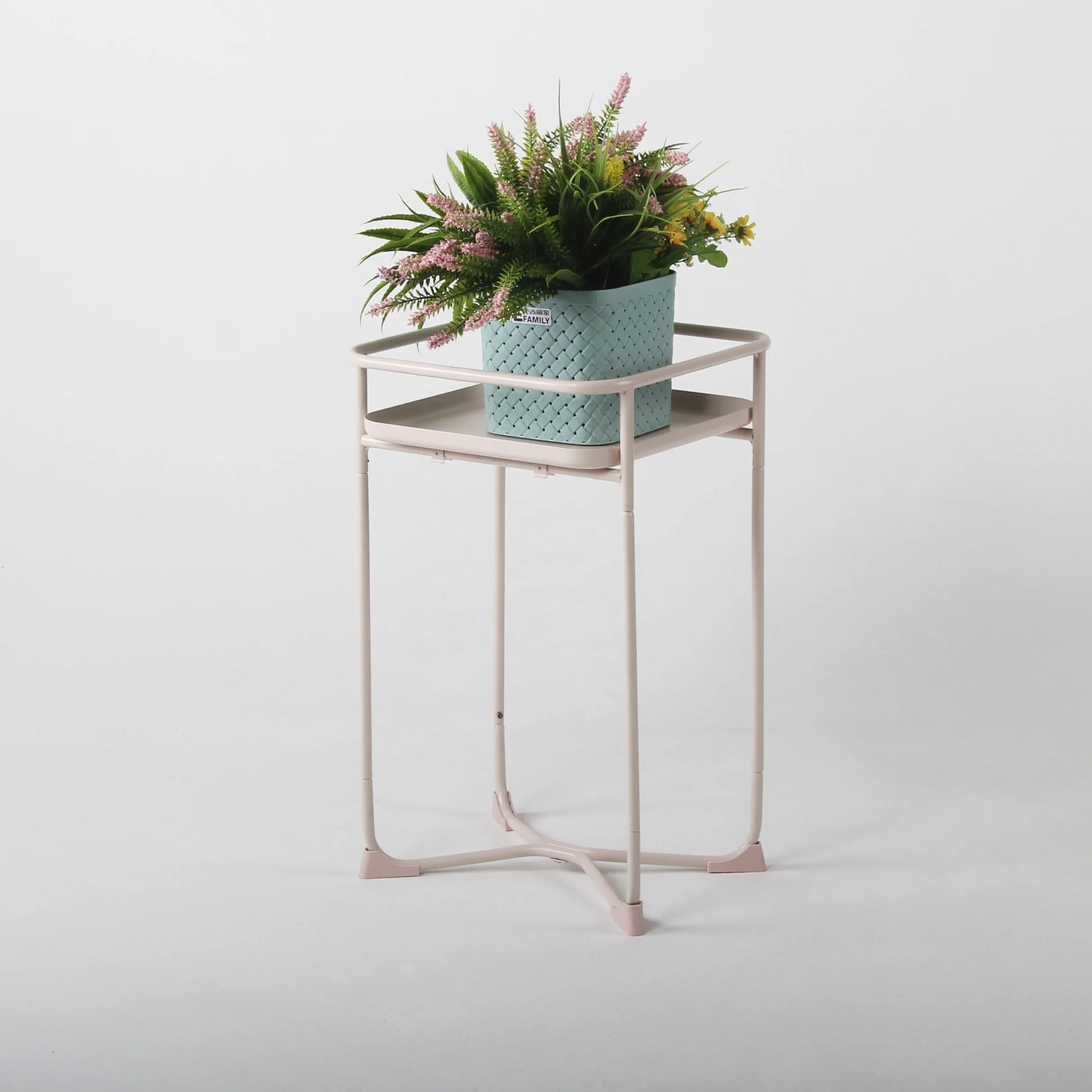 Modern Loft Metal Side Table Flower Stand Square-Pink