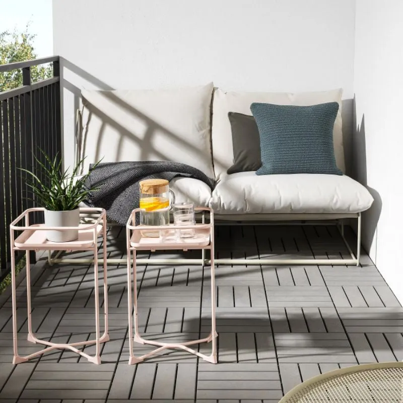 Modern Loft Metal Side Table Flower Stand Square-Pink