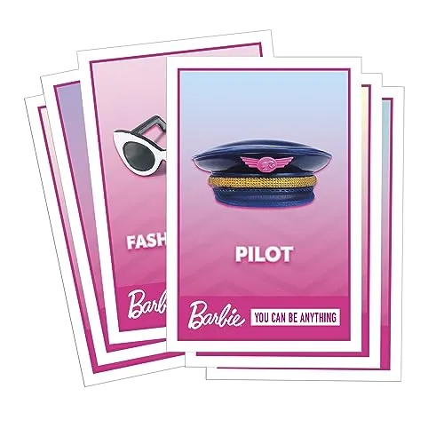 Monopoly: Barbie Edition Board Game, Ages 8 , 2-6 Players, Fun Family Games for Kids and Adults, with 6 Barbie-Themed Pink Zinc Tokens, Kids Gifts