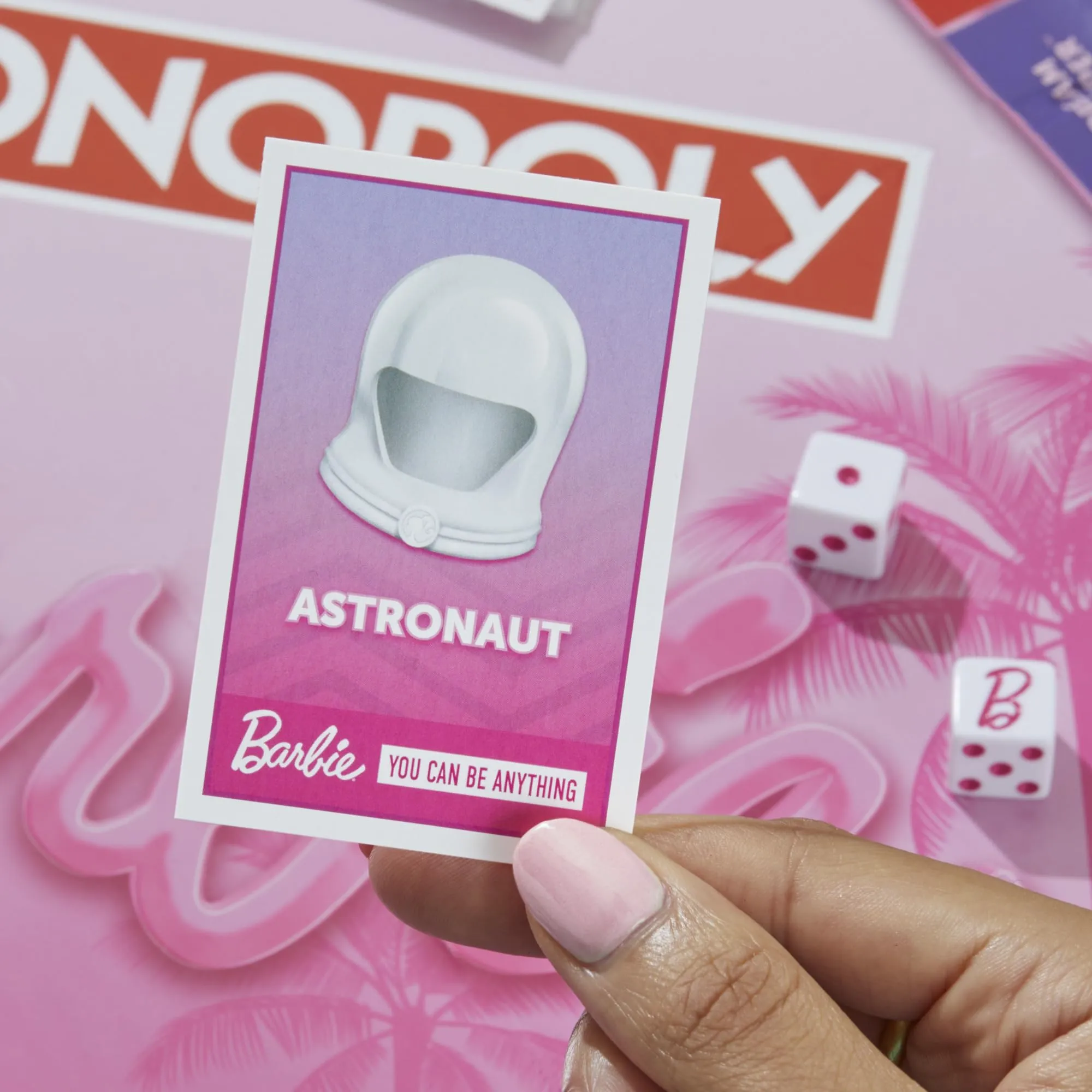 Monopoly: Barbie Edition Board Game, Ages 8 , 2-6 Players, Fun Family Games for Kids and Adults, with 6 Barbie-Themed Pink Zinc Tokens, Kids Gifts
