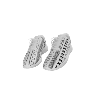 Mudcloth White Mesh Sneakers