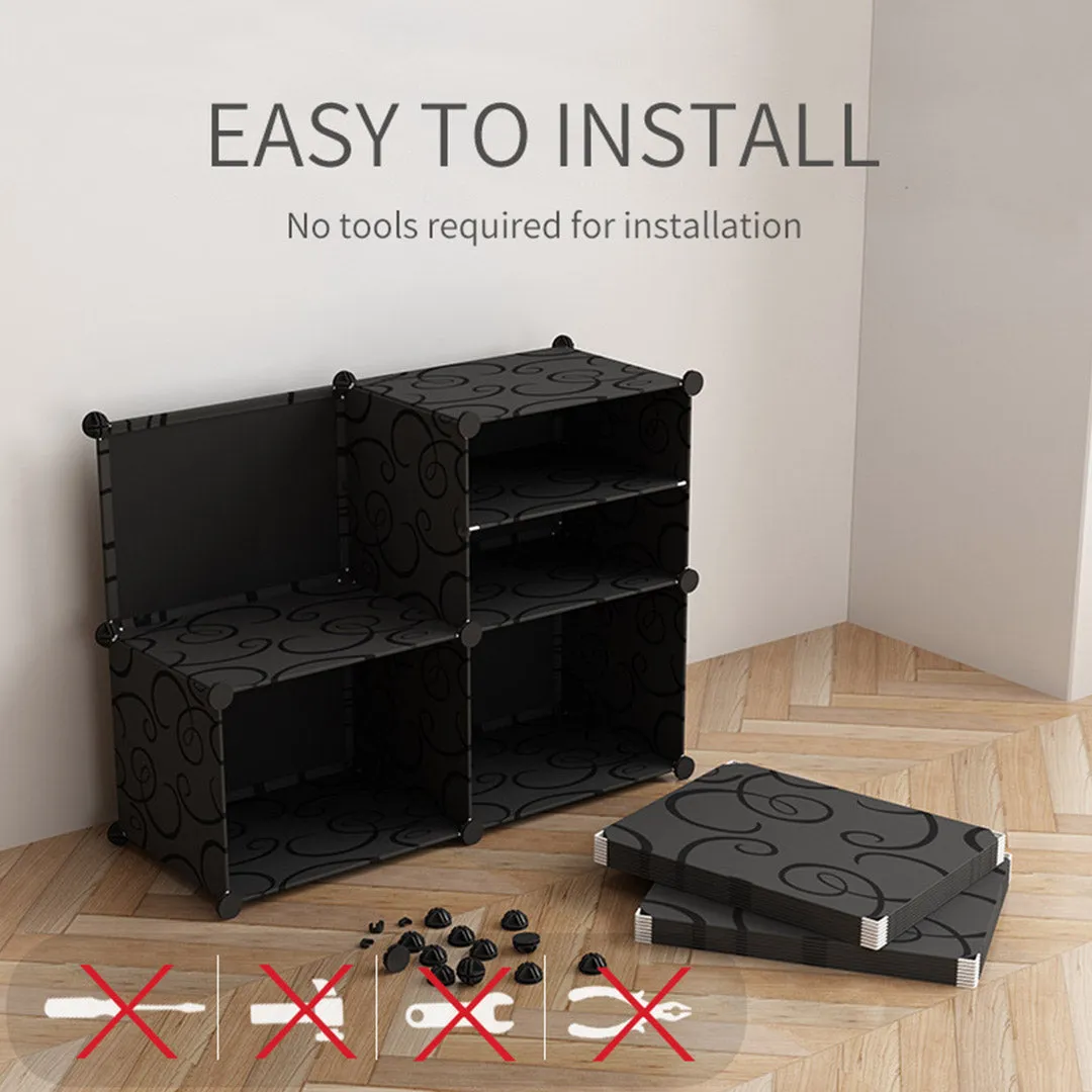 NNEAGS 6 Tier 2 Column Shoe Rack Organizer Sneaker Footwear Storage Stackable Stand Cabinet Portable Wardrobe with Cover