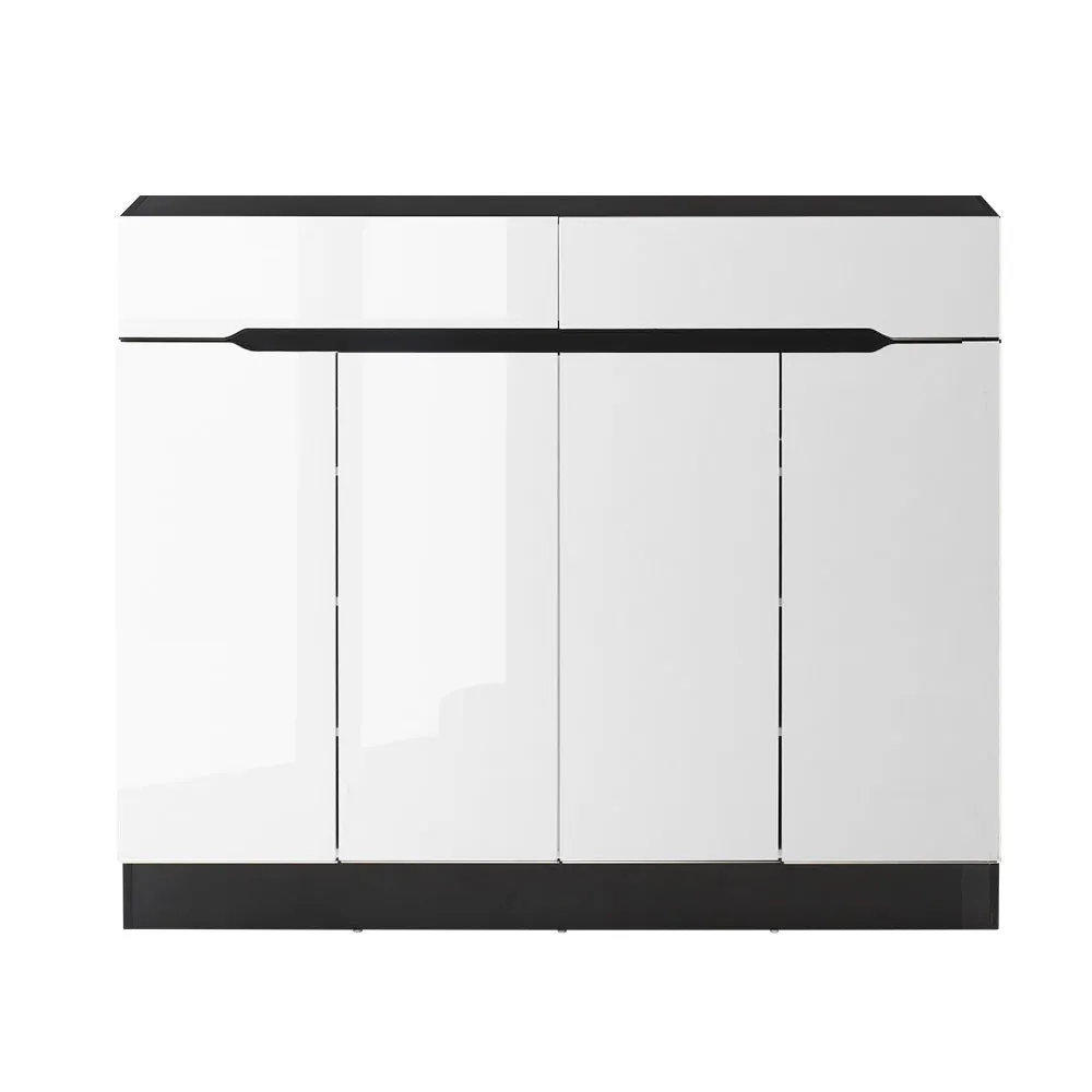 NNEDSZ 120cm Shoe Cabinet Shoes Storage Rack High Gloss Cupboard Shelf Drawers