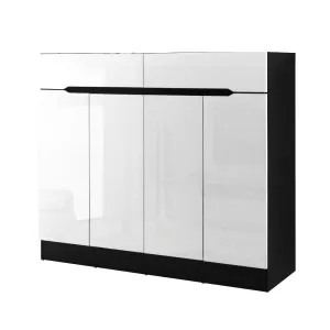 NNEDSZ 120cm Shoe Cabinet Shoes Storage Rack High Gloss Cupboard Shelf Drawers