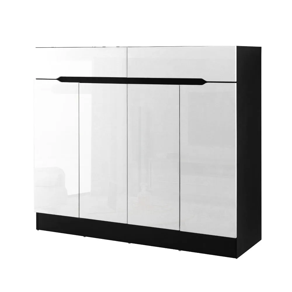 NNEDSZ 120cm Shoe Cabinet Shoes Storage Rack High Gloss Cupboard Shelf Drawers