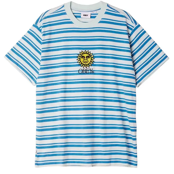Obey Sunrise Stripe T-Shirt - Pure Water