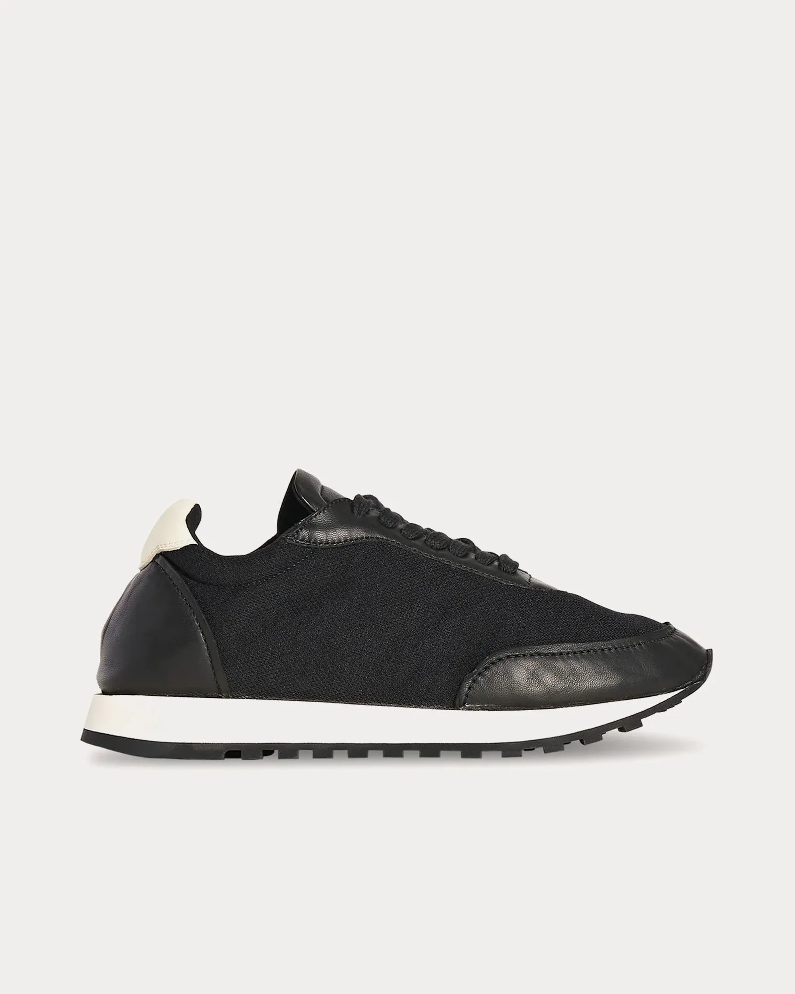 Owen Runner Leather & Nylon Black / White / Black Low Top Sneakers