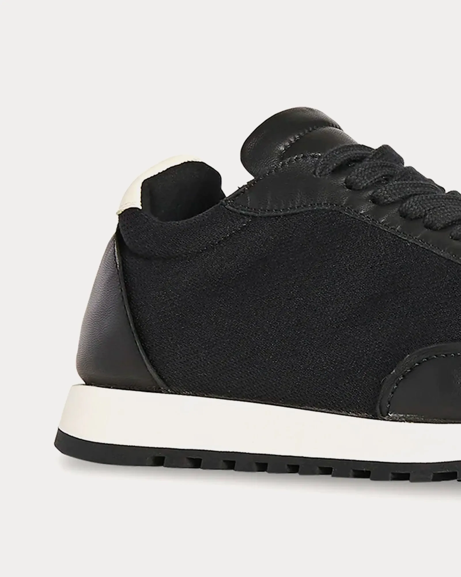 Owen Runner Leather & Nylon Black / White / Black Low Top Sneakers