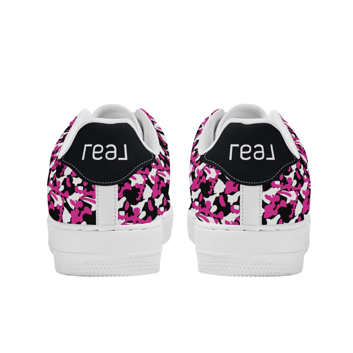 Pink & Black Camouflage Work Hard Be Kind Unisex Air Force Sneakers