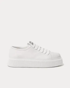 Platform Denim White Low Top Sneakers