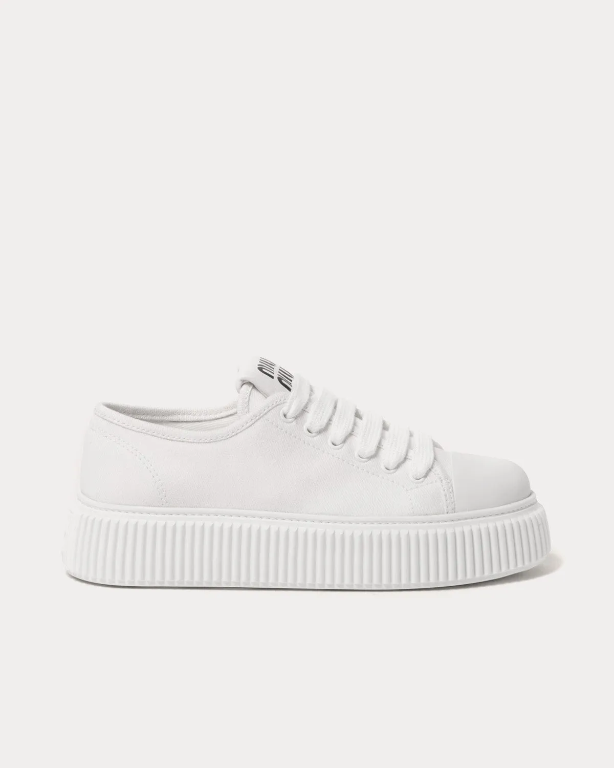Platform Denim White Low Top Sneakers