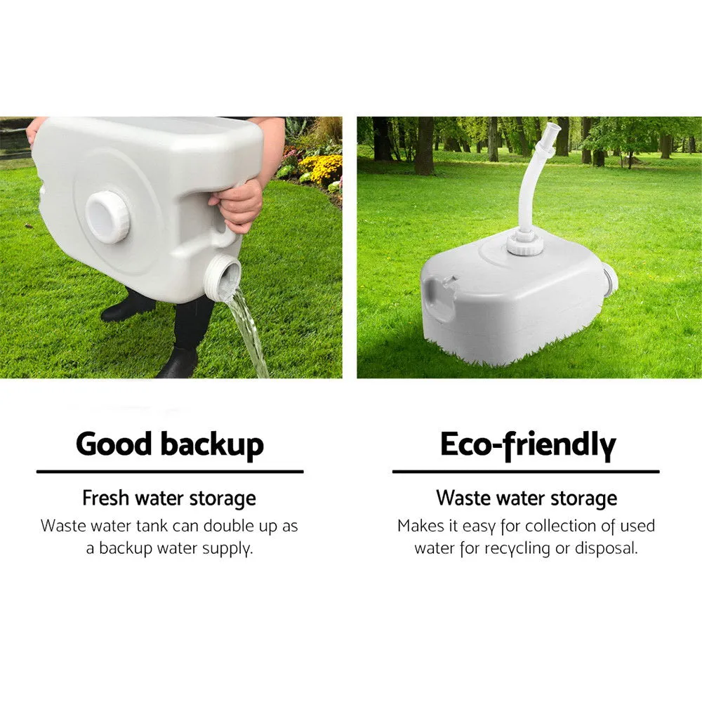 Portable Camping Wash Basin Sink Stand Water Tank Bathroom 43L