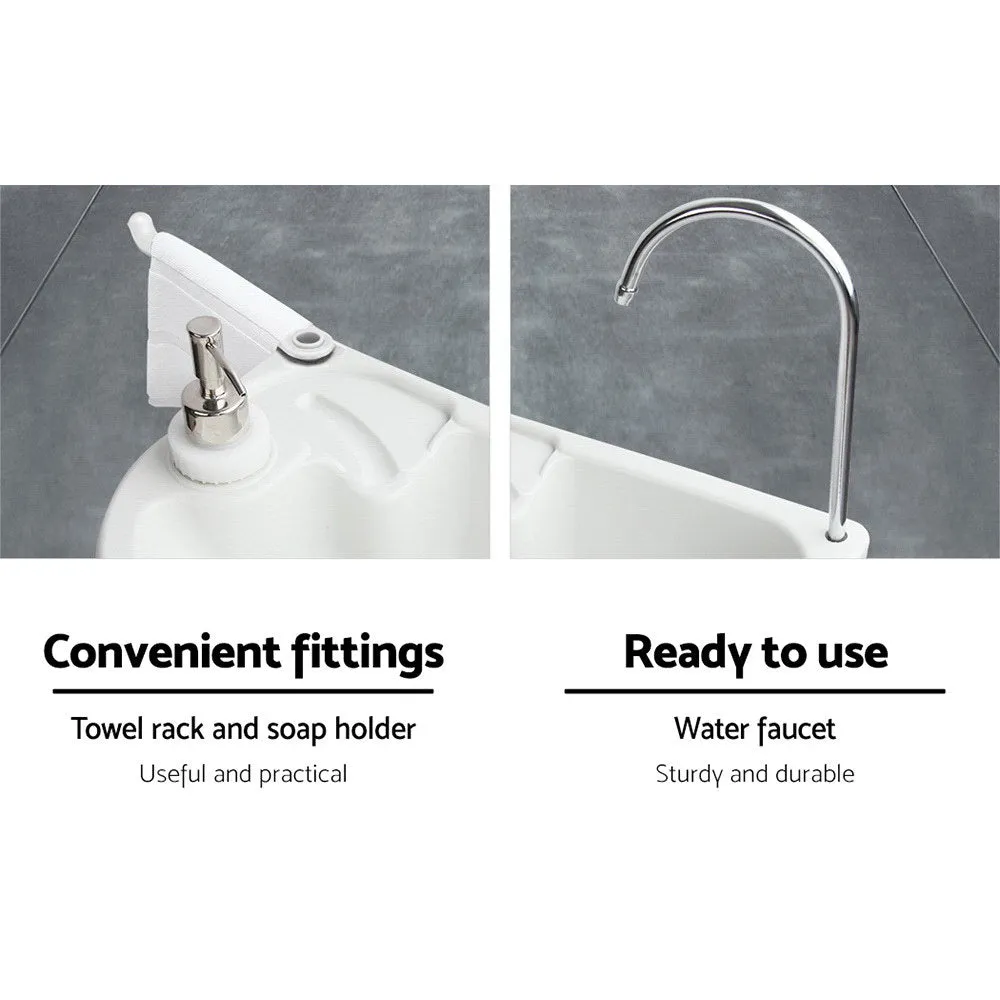 Portable Camping Wash Basin Sink Stand Water Tank Bathroom 43L